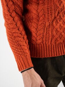 OVER-D Maglione dolcevita intrecciato OE1F2W3M14 Tegola (5)