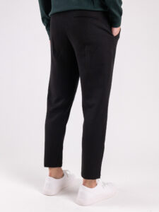 Pantalone chinos morbido con coulisse e bottone in vita BARCELLONA Nero (4)
