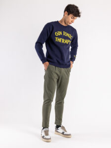 SUPERCULTURE Felpa girocollo felpata GIN TONIC THERAPY A772 Blu1