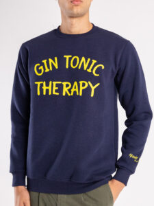 SUPERCULTURE Felpa girocollo felpata GIN TONIC THERAPY A772 Blu3