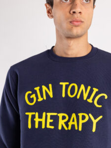 SUPERCULTURE Felpa girocollo felpata GIN TONIC THERAPY A772 Blu4