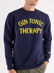 SUPERCULTURE Felpa girocollo felpata GIN TONIC THERAPY A772 Blu5