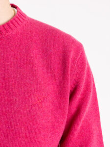 BERNA Maglione girocollo LAMBSWOOL logo ricamo 233036 Geranio (3)