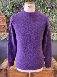 BERNA Maglione girocollo rasato misto lana 233050 Viola