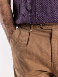 BERNA Pantalone basico invernale con pences 233194 Cammello6