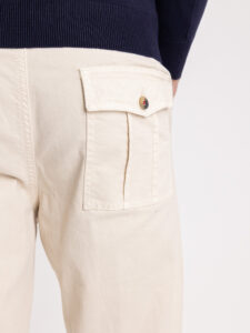 BERNA Pantalone basico invernale con pences 233194 Panna (1)