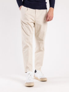 BERNA Pantalone basico invernale con pences 233194 Panna (2)