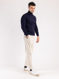 BERNA Pantalone basico invernale con pences 233194 Panna