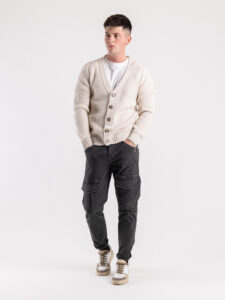 BERNA Pantalone con tasconi frontali 223014 Grigio3