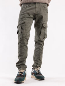 BERNA Pantalone slim con tasconi laterali 233099 Foresta (2)