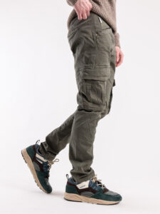 BERNA Pantalone slim con tasconi laterali 233099 Foresta (5)