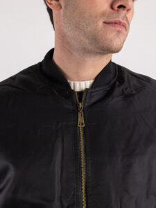Bomber nero sportivo trapuntato con collo e polsini in maglia TG29751 Nero10