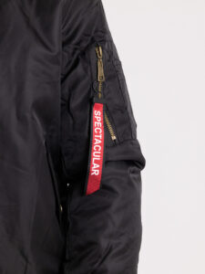 Bomber nero sportivo trapuntato con collo e polsini in maglia TG29751 Nero4