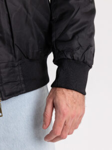 Bomber nero sportivo trapuntato con collo e polsini in maglia TG29751 Nero6