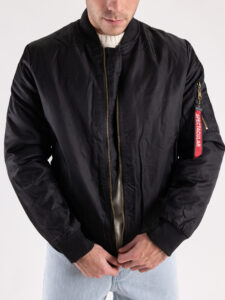 Bomber nero sportivo trapuntato con collo e polsini in maglia TG29751 Nero7