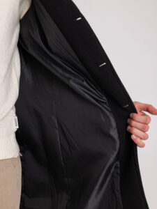 Cappotto basico con collo a V e taschino CAP2201 Nero (1)