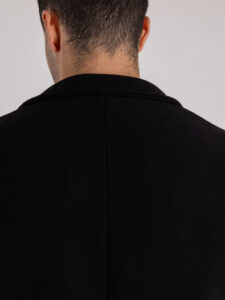 Cappotto basico con collo a V e taschino CAP2201 Nero (6)