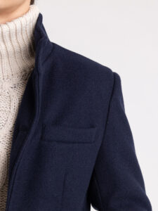 Cappotto basico con collo coreana e taschino CAP2202 Blu (4)