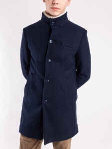 Cappotto basico con collo coreana e taschino CAP2202 Blu (5)