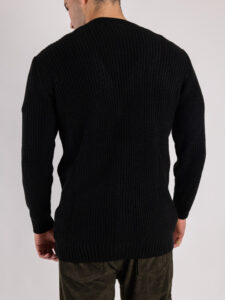 Cardigan in maglia con bottoni SER850 Nero (1)