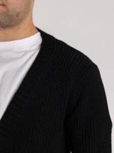 Cardigan in maglia con bottoni SER850 Nero (5)