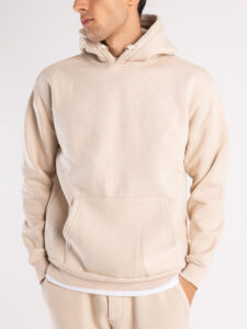 Completo tuta felpato con felpa cappuccio + pantalone con tasconi KANYE Beige4