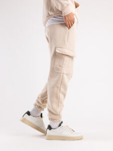 Completo tuta felpato con felpa cappuccio + pantalone con tasconi KANYE Beige8