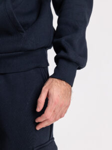 Completo tuta felpato con felpa cappuccio + pantalone con tasconi KANYE Blu2