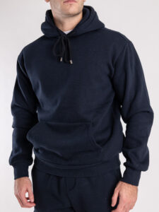 Completo tuta felpato con felpa cappuccio + pantalone con tasconi KANYE Blu3