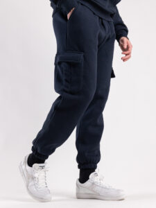 Completo tuta felpato con felpa cappuccio + pantalone con tasconi KANYE Blu6