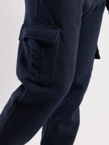 Completo tuta felpato con felpa cappuccio + pantalone con tasconi KANYE Blu7