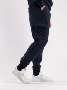 Completo tuta felpato con felpa cappuccio + pantalone con tasconi KANYE Blu8
