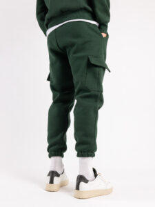 Completo tuta felpato con felpa cappuccio + pantalone con tasconi KANYE Dark Green7