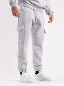 Completo tuta felpato con felpa cappuccio + pantalone con tasconi KANYE Grigio Nike6