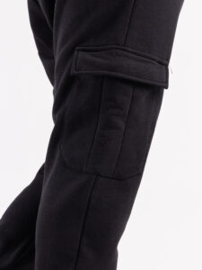 Completo tuta felpato con felpa cappuccio + pantalone con tasconi KANYE Nero6