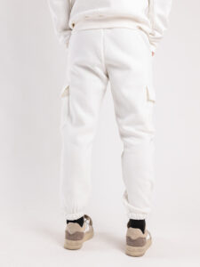 Completo tuta felpato con felpa cappuccio + pantalone con tasconi KANYE Panna11