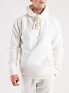 Completo tuta felpato con felpa cappuccio + pantalone con tasconi KANYE Panna3