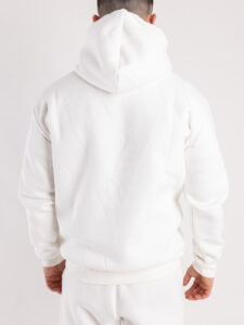 Completo tuta felpato con felpa cappuccio + pantalone con tasconi KANYE Panna5