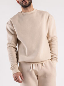 Completo tuta felpato con felpa girocollo + pantalone con polsini DRAKE inv Beige (5)