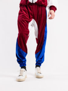 Completo tuta in ciniglia con felpa zip + pantalone con polsini 636 Blu6