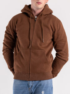 GIANNI LUPO Felpa cappuccio con zip GL2006F Coffee1