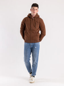 GIANNI LUPO Felpa cappuccio con zip GL2006F Coffee5