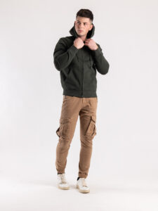 GIANNI LUPO Felpa cappuccio con zip GL2006F Militare3