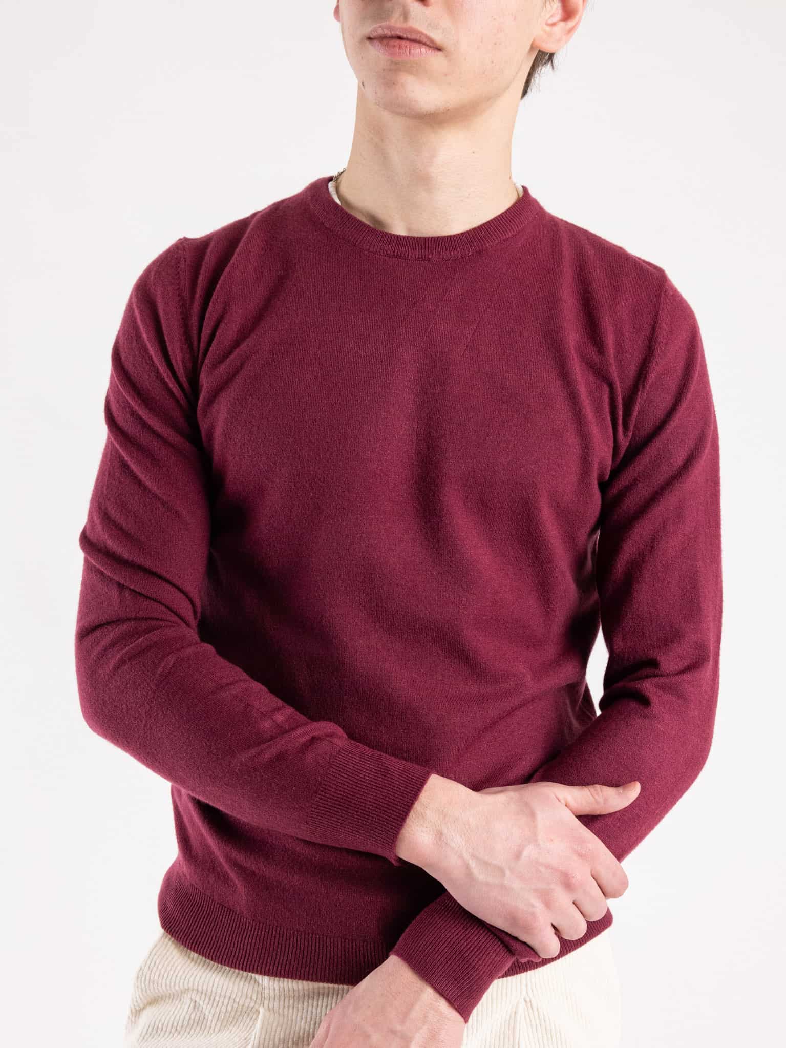 GIANNI LUPO Maglione girocollo basico in poliviscosa GL33398 Bordeaux