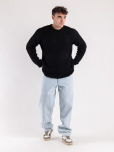 GIANNI LUPO Maglione misto lana rasato BW956 Nero1
