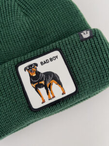 GOORIN BROS Cuffia con patch stampa cane BAD BOY Verde2