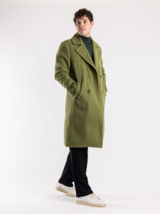 IMPERIAL Cappotto lungo doppio petto con cinturini ai polsi K5441K4809 Verde (2)