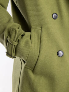 IMPERIAL Cappotto lungo doppio petto con cinturini ai polsi K5441K4809 Verde (5)