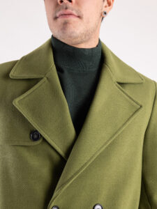 IMPERIAL Cappotto lungo doppio petto con cinturini ai polsi K5441K4809 Verde (8)
