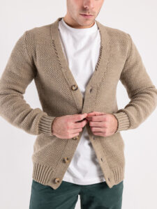 IMPERIAL Cardigan con bottoni in maglia lavorata M3614RILE Beige5